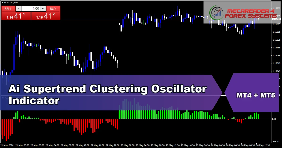 Ai Supertrend Clustering Oscillator - MT4 and MT5 indicator featured image