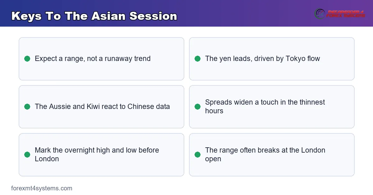 keys to the asian session for range traders and the yen and Aussie pairs