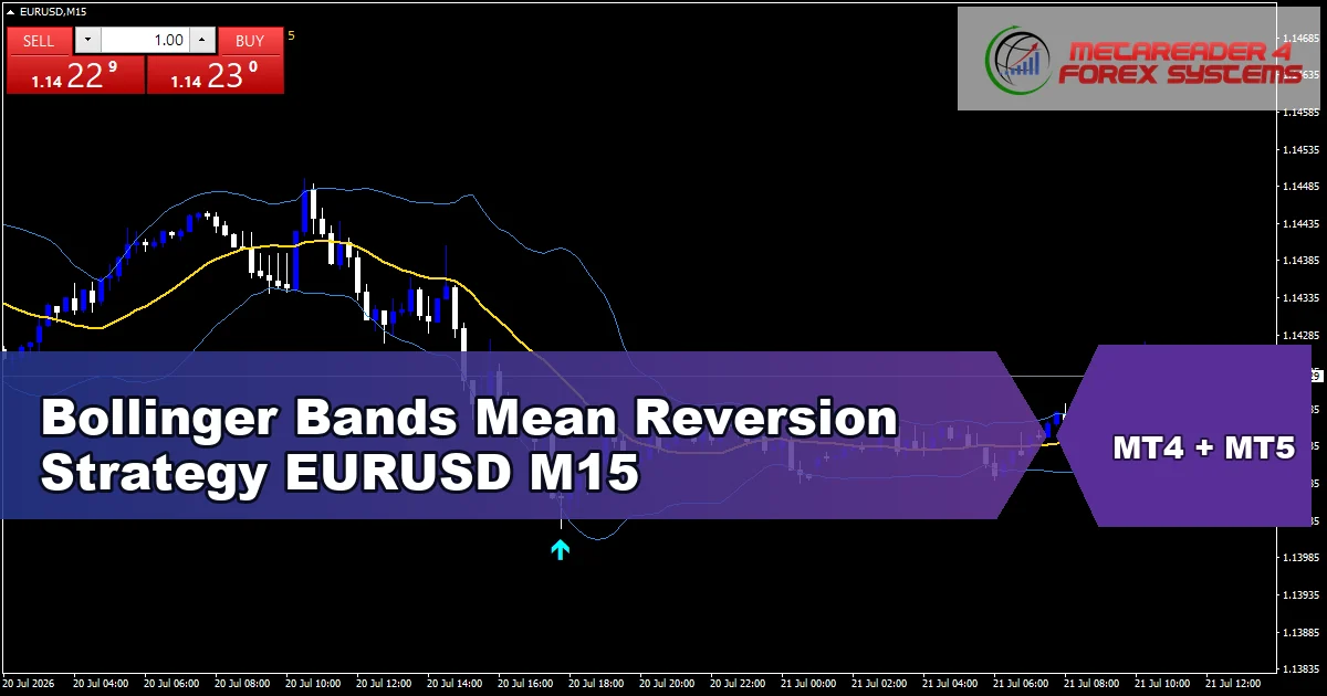 Bollinger Bands Mean Reversion Strategy for EURUSD on M15 - featured chart