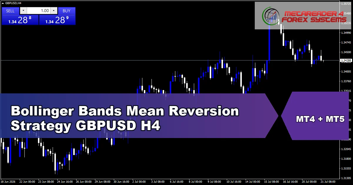 Bollinger Bands Mean Reversion Strategy for GBPUSD on H4 - featured chart