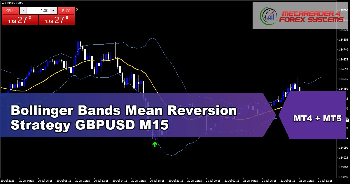 Bollinger Bands Mean Reversion Strategy for GBPUSD on M15 - featured chart