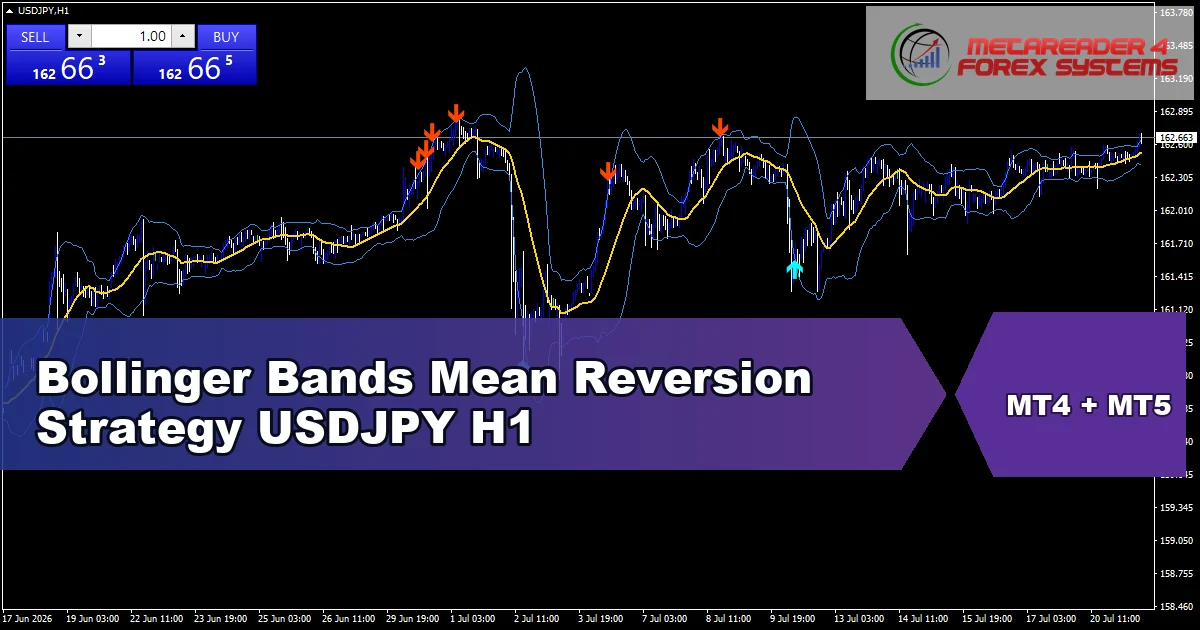 Bollinger Bands Mean Reversion Strategy for USDJPY on H1 - featured chart