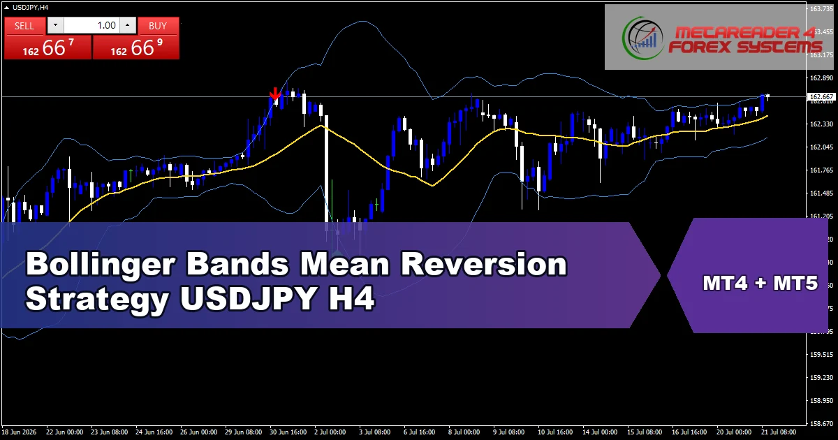 Bollinger Bands Mean Reversion Strategy for USDJPY on H4 - featured chart
