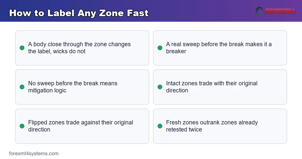 How to Label Any Zone Fast - key points reference card