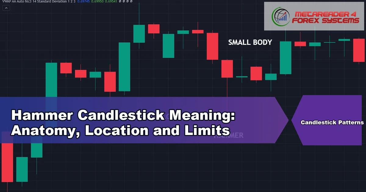 hammer candlestick meaning - Hammer Candlestick Meaning: Anatomy, Location and Limits featured image