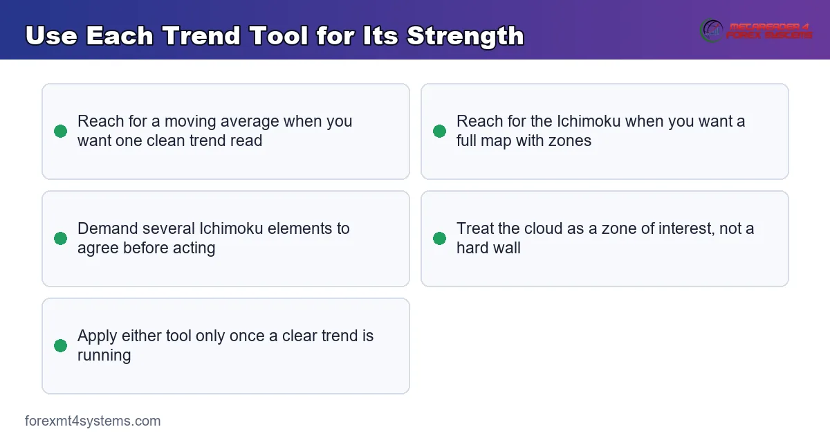 Use Each Trend Tool for Its Strength - key points reference card