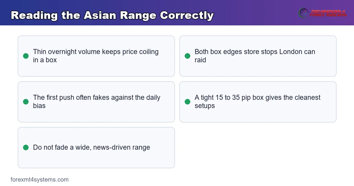 Reading the Asian Range Correctly - key points reference card