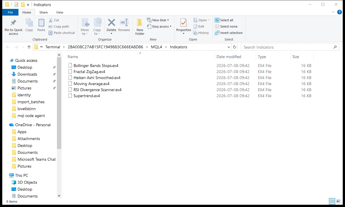 Where to put the file when you install MT4 and MT5 indicators - data folder path