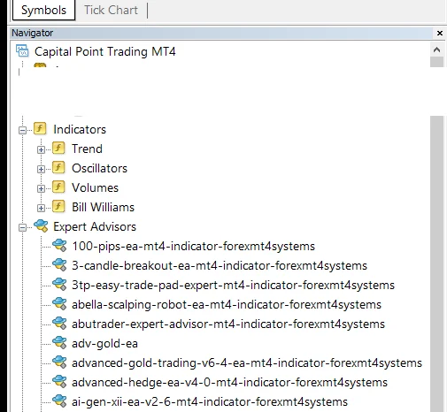 Running a script from the Navigator Scripts section in MetaTrader