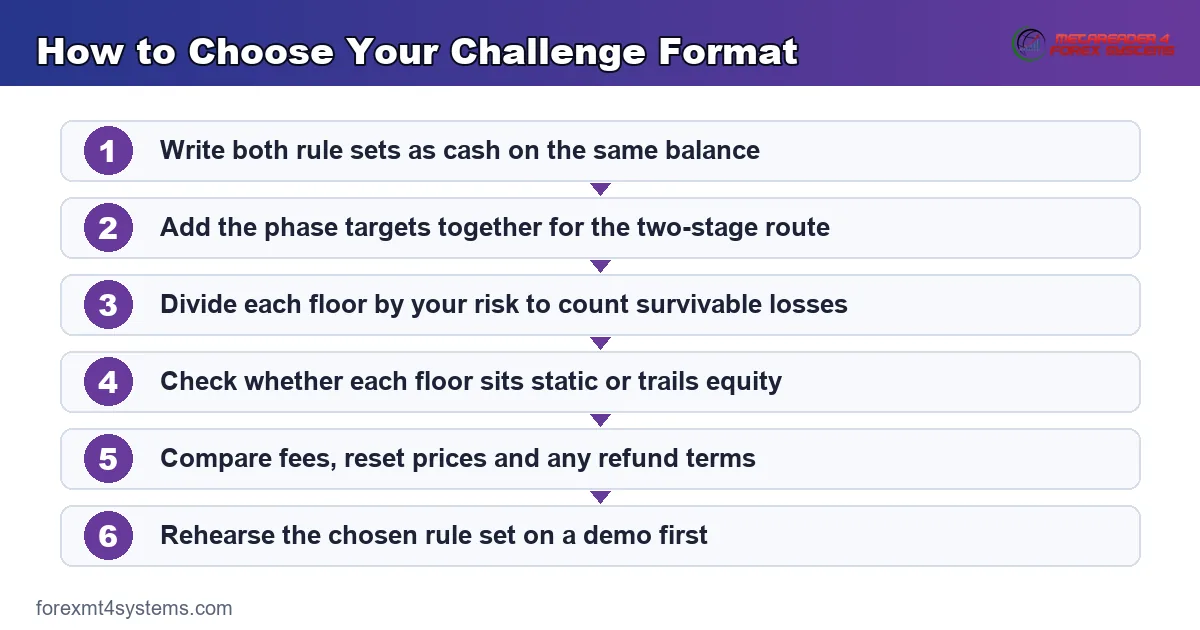 how to choose a challenge format, from listing rules as cash to rehearsing the whole rule set
