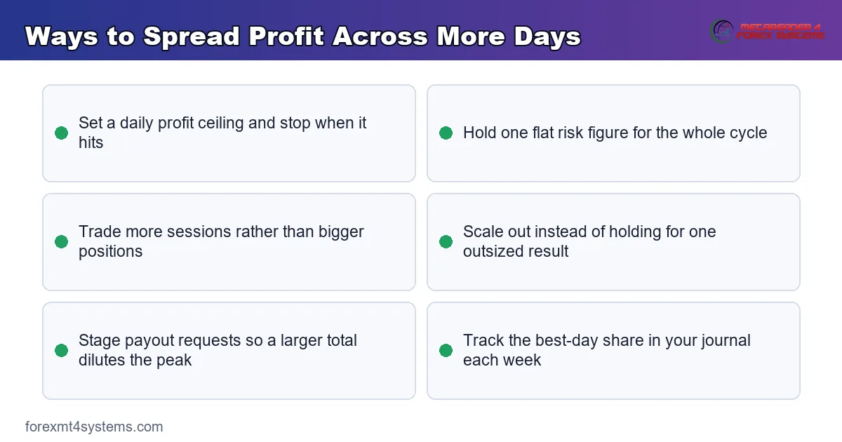 ways to spread profit across more days so no single session dominates the cycle total
