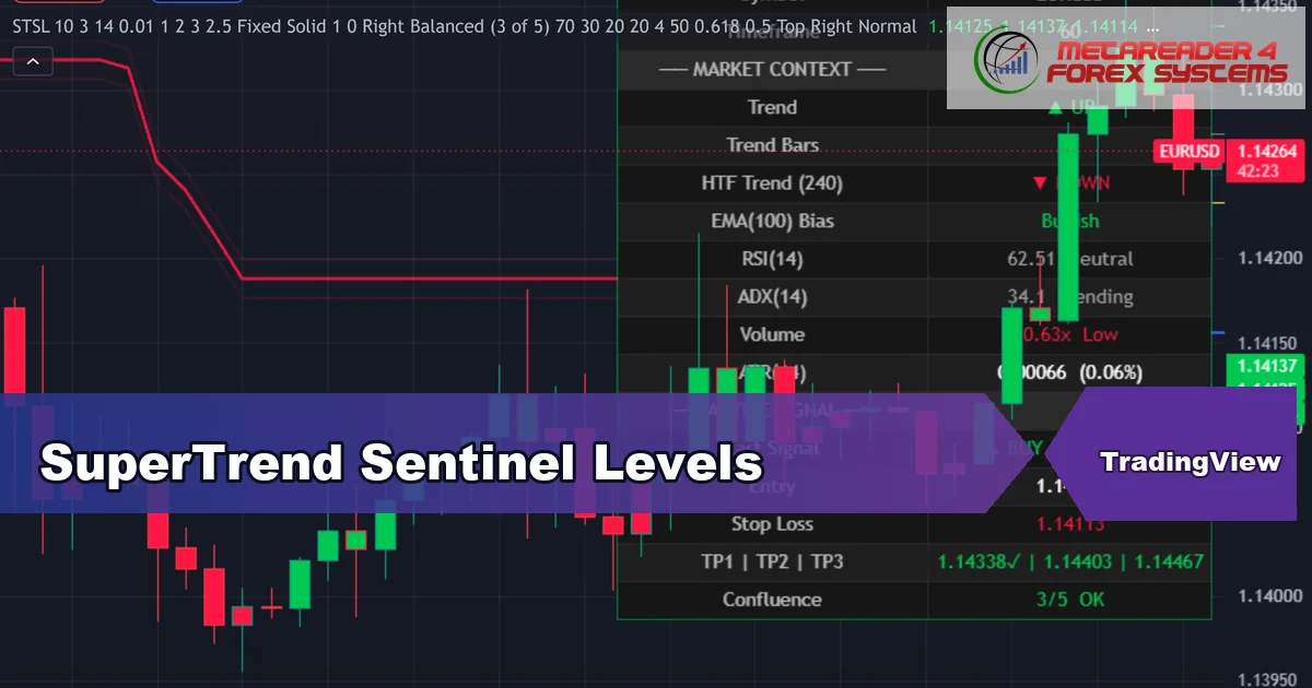 SuperTrend Sentinel Levels premium TradingView indicator