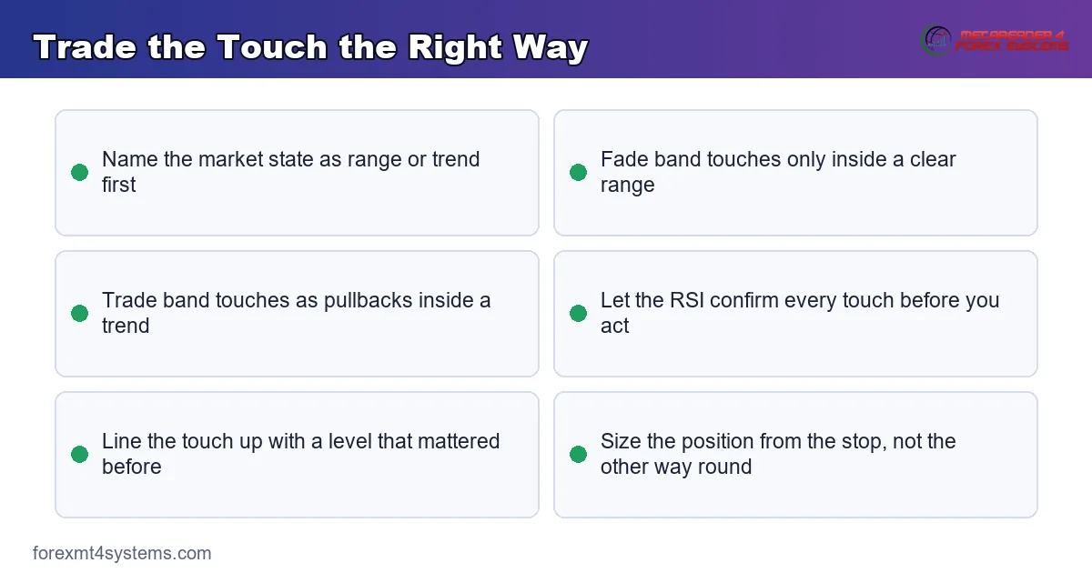 Trade the Touch the Right Way - key points reference card