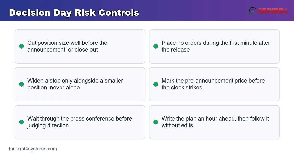 key points panel listing the risk controls that protect an account on a decision day