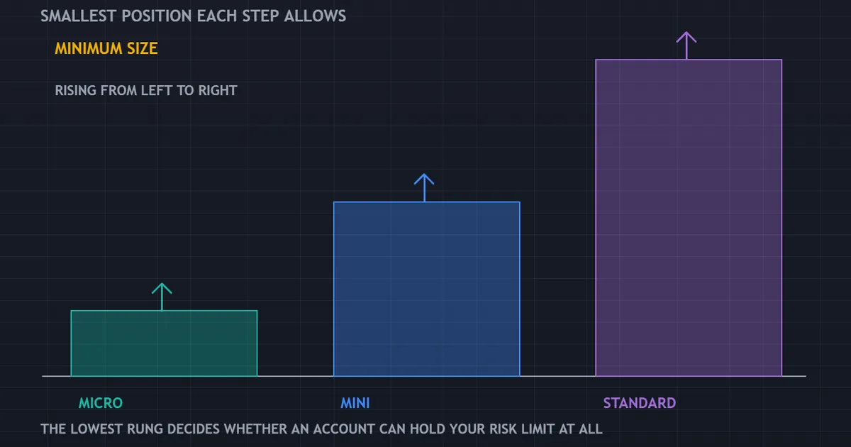 ladder panel showing the smallest position each volume step allows, rising from the micro step upward
