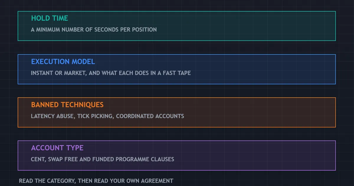 is scalping allowed - panel grouping the rule categories brokers and programmes use to restrict it