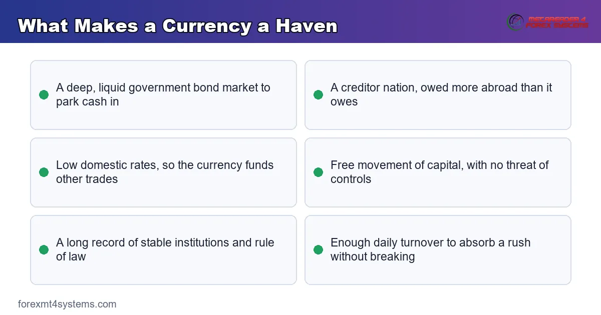 keypoints panel on what makes a currency a haven, from bond market depth to creditor status