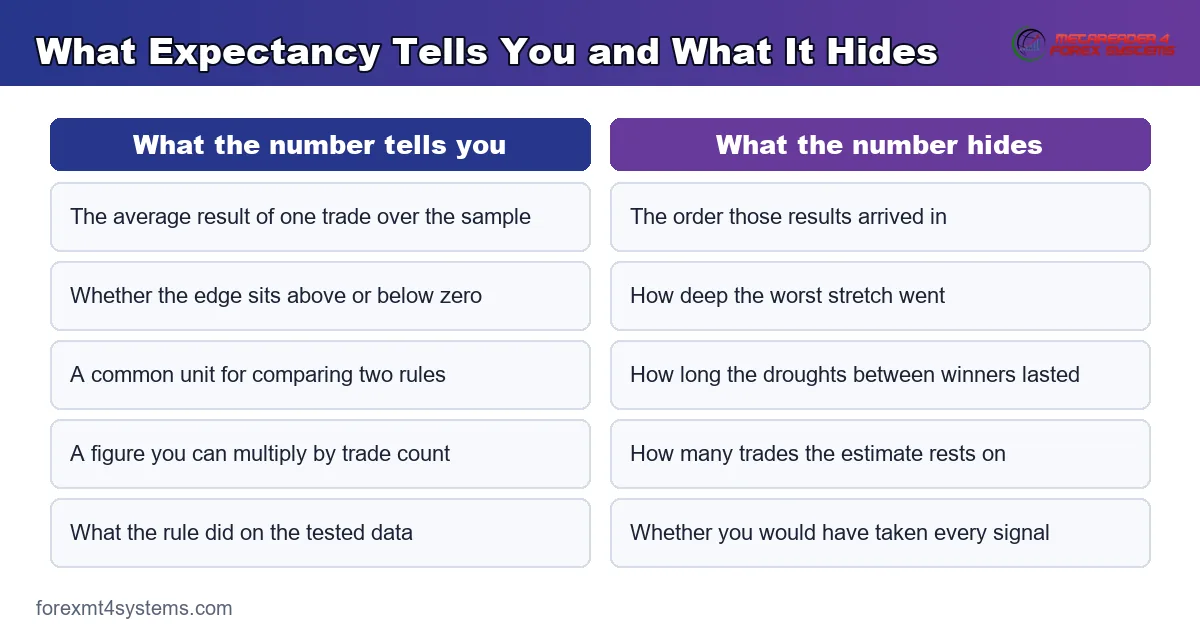 comparison diagram setting what expectancy tells you against what the single figure hides